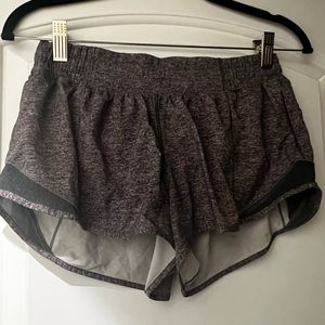 Gray lululemon hotty hot low rise lined short